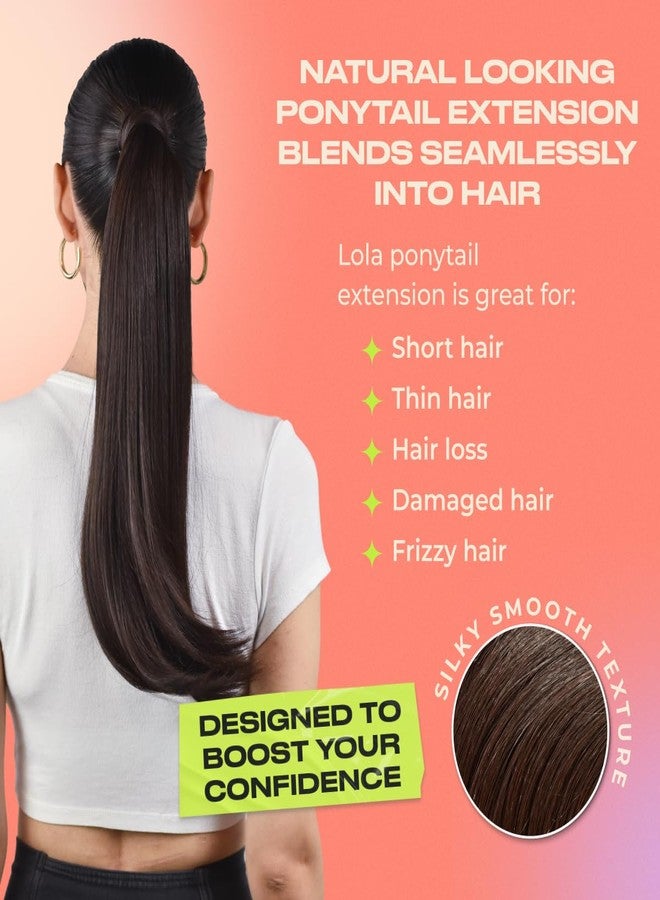 اي ان اتش وصلة شعر لولا من آي إن إتش هير - بني داكن | وصلة شعر لولا بطول 17 بوصة، ذيل حصان مستقيم بمشبك مع ثنية، قاعدة مشط ثابتة وتصميم ملفوف، طول متوسط للنساء، شعر صناعي نباتي خفيف الوزن - Image 5